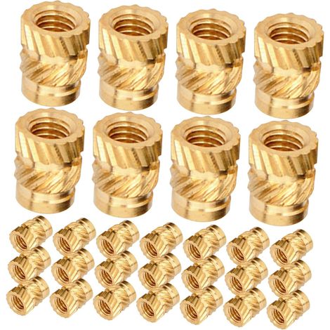 Écrous moletés en laiton pour filetage M3 x 4,6 5,69 mm, lot de 100 (1/5)