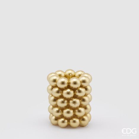 EDG Enzo De Gasperi Candela Moccolo Sfere H 9,5 Cm D 8  Cm Oro