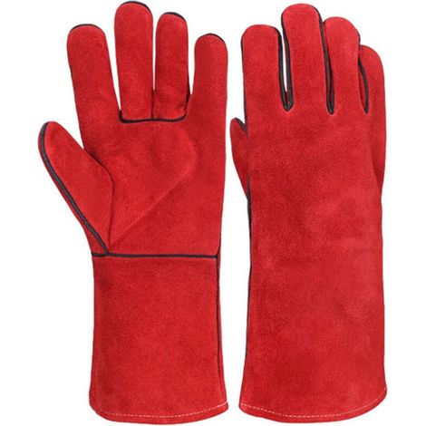 Paire de gants de soudage doublés en daim, taille 35 cm (1/2)