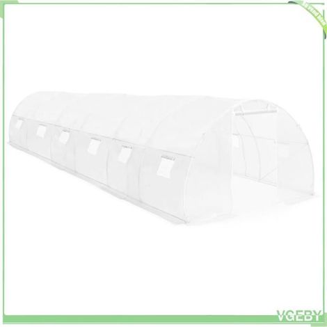 Serre - FAFEICY - 45752 - 27 m² (900 x 300 x 200 cm) - PE 170 g/m² - Cadre galvanisé (1/5)