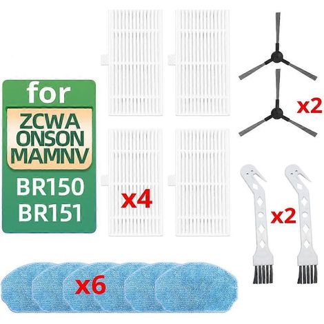 Accessoires pour balayeuses BR150 et BR151 : brosse latérale, filtre, chiffon et brosse. (1/5)