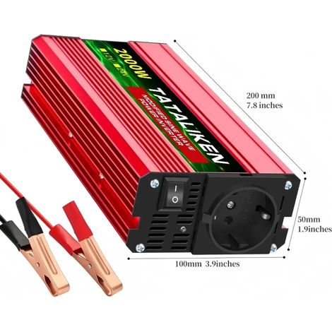 Tataliken Convertisseur 2000W 24V Onde Sinusoïdale Modifiée 230V Alimentation de Secours Autonome pour Maison et Extérieur (1/5)