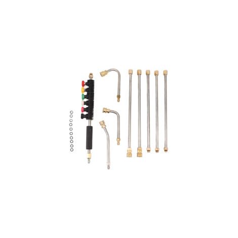 Baguette d'extension pour nettoyeur haute pression, 5 tiges droites, 3 tiges courbes, Lance de lavage électrique avec 6 buses, connexion rapide 1/4 pouces (1/5)