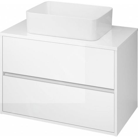 Cersanit Crea - Meuble-lavabo, 53x79x45 cm, 2 tiroirs, blanc S924-005 (1/2)