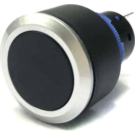 Bouton-poussoir, Momentané, Unipolaire à deux directions (1RT), 3 A, 5 A, Noir, Montage panneau (1/2)