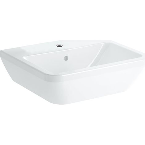 Integra Lavabo suspendu 50x43 cm avec trou pour robinetterie au milieu, Blanc (7048-003-0001)