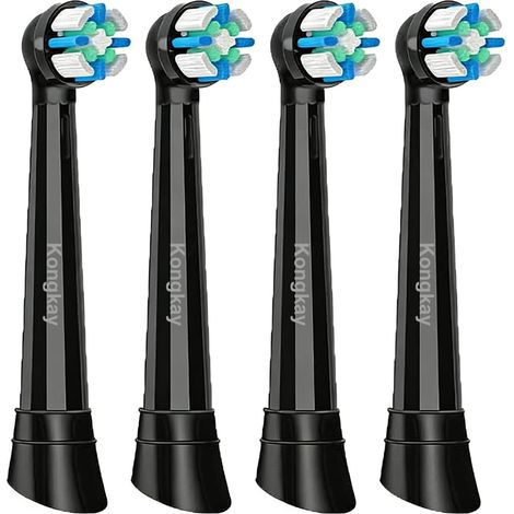 Replacement Brush Heads Compatible with iO Series 2-10, Soft Bristles for Deep Cleaning, Colour Change Indicator, Black (4 Pack) (1/5)