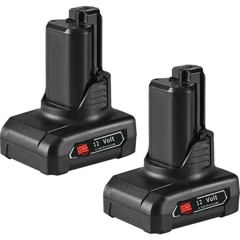 2X Bosch Battery 12V Max 10.8V 4.0Ah GSC GSA GRO GOS GOP GLI GKS GDR GAS 10.8 V-Li Series GSR GSC GSA GOS GOP GLI GDR 12V-Li Series 1 600 Z00 02Y, 1600Z0002Y BAT411 GBA BAT (1/5)