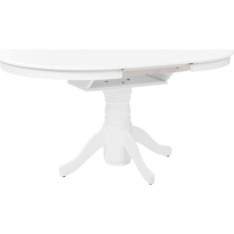 Tavolo da pranzo allungabile in legno con piedistallo bianco 106/150 x 106 cm Akron (1/5)