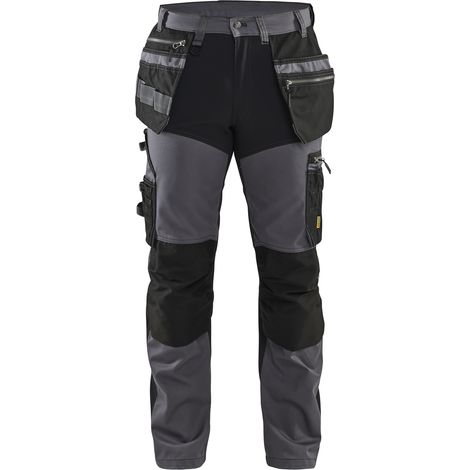 Pantalon de travail artisan stretch poches flottantes 1599 Gris moyen/Noir XS - FR(38) - SE(C44) - Standards