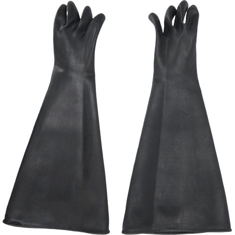Ortviai Gants de sablage en latex naturel – 65 cm, résistants à l’usure, pour machines à sabler, boîtes isolantes et chambres à gants