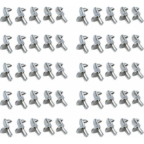 50PCS Taquet etagere Support Étagères de Métal Nickelé Goupilles de Support pour Armoire Bureau Accessoires (1/5)