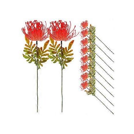 10 tiges de fleurs artificielles Lycoris Radiata rouges (1/2)