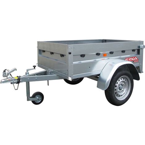 Remolque coche acero galvanizado de 156x100cm con tablero fenólico. Carga útil 370kg. MMA 500kg. Para jardín y bricolaje. (1/4)