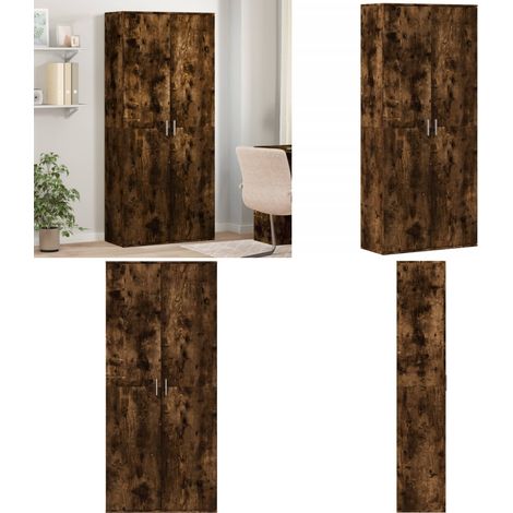 Highboard Räuchereiche 80x35x180 cm Holzwerkstoff - Hochregal - Holzwerkstoff (1/5)
