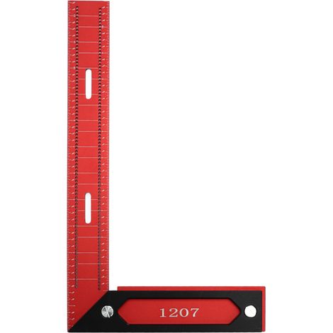 Équerre de menuiserie en L 1207, règle de marquage et mesure, outil de traçage d'angle droit pour perçage, règle de contrôle à angle droit. (1/5)