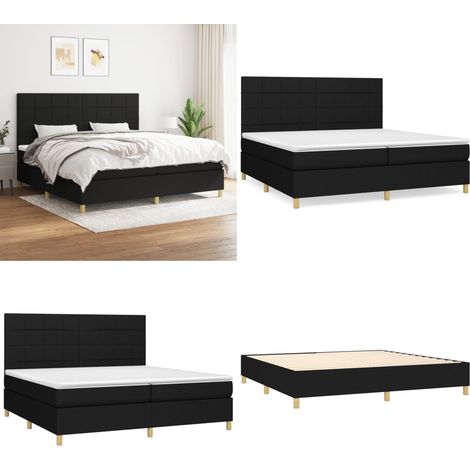 Boxspringbett mit Matratze Schwarz 200x200 cm Stoff - Boxspringbett - Doppelbett - Schlafsystem - Bettrahmen - Matratze - Home & Living