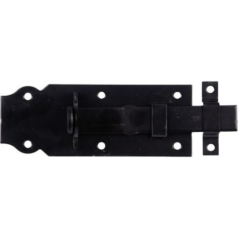 Verrou de serrure - galvanisé - noir - plastifié - droit - avec Gâche - 120 mm