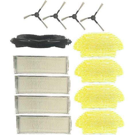Pour Karcher RCV3 Brosse pour aspirateur pour aspirateur rouleau principale Latéral Brosse, filtre et serpillière Chiffon Pièces de remplacement (1/5)