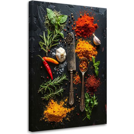 Quadro su tela, Spezie erbe aromatiche verdure, 70x100 (1/5)