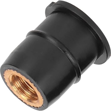 10 dadi a rivetto in ottone M6x0,8 mm con guarnizione in gomma per parabrezza di moto e quad. (1/5)