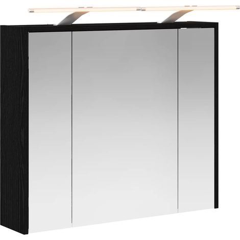 Maison Exclusive - Badezimmerspiegelschrank Schwarz Eichen-Optik
