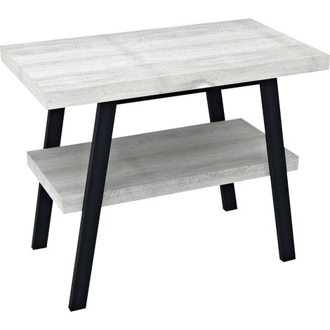 Table lavabo TWIGA 100x72x50 cm, noir mat/chêne ancien (1/3)
