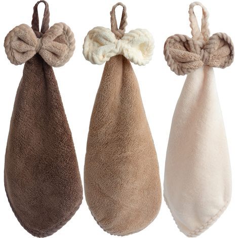 Serviette Microfibre - 3 pièces, Serviette Microfibre Polaire Cuisine Salle de Bain - Séchage Rapide, Couleur Foncée (1/5)