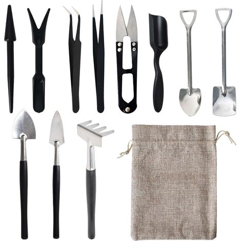 Kit d'Outils 12-en-1 pour Succulentes avec Sac de Rangement - Coffret Jardinage Miniature pour Plantes d'Intérieur, Terrariums (1/5)