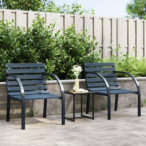 Lot de 2 Chaises de jardin，Siège de Terrasse  Chaise d'extérieur Gris Bois CFW270098 (1/5)
