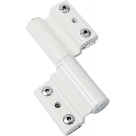 Paumelle 2 lames monza - portes lourdes - Gorge ouvrant/dormant (mm) : 21 x 25 - Jeu (mm) : 17 - Finition : Blanc RAL9010 - FAPIM (1/5)