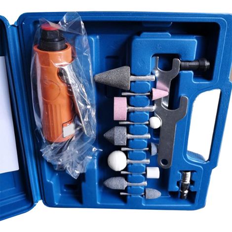 Set mit 16 pneumatischen Hochgeschwindigkeits-Aluminiumschleifmaschinen zum Schleifen, Polieren und Entgraten (1/5)