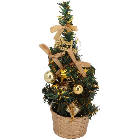 Sapin de Noël Mini Artificiel Réaliste, Base Stable, Décor de Bureau, Arbre de Fête avec Pied Solide (1/5)