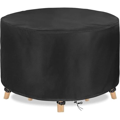 Housse Salon de Jardin Ronde 152 x 58cm noir Housse Table Jardin Housse de Protection Bâche Imperméable pour Meubles Jardin et Hivernage (1/5)