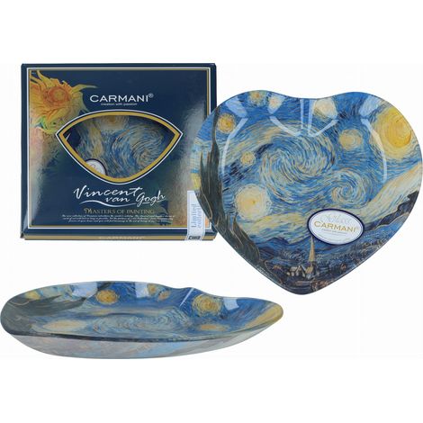Carmani, plato decorativo y funcional - corazón - VAN gogh/La noche estrellada (1/3)