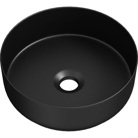 Mai & Mai Vasque à Poser 31x31x11cm Lavabo en Céramique Noir Mat avec Nano-revêtement Salle de Bains pour Invités BR203