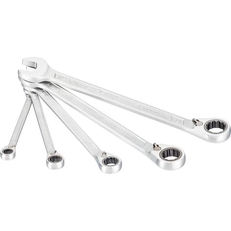 KS Tools Hazet Knarren Ring-Maulschlüssel Satz 606/5, Außen Doppelsechskant-Tractionsprofil, 5-tlg., 8 - 19