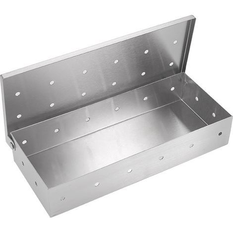 Smoker box, smoker box for gas barbecue, stainless steel smoker box, meat smoke flavor, 22 x 9 x 4 cm (1/5)