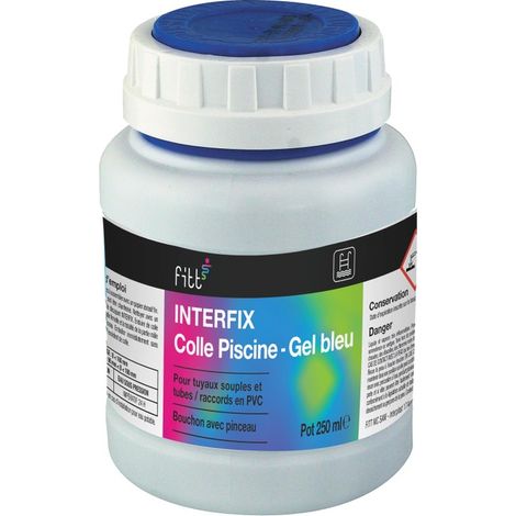 Colle piscine gel bleu Interfix 250ml - Fitt - Bleu