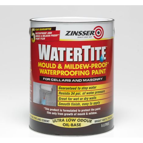 Zinsser Watertite Paint Very Low Odour Prevents The Growth Of Mould - 5 Litres