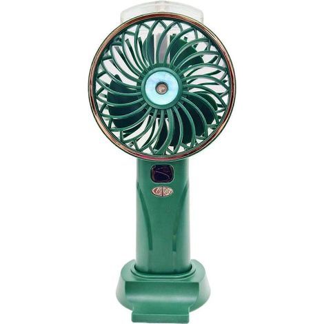 HONORNIC – Tragbarer Ventilator, kleiner Kühlventilator, 2400 mAh, Tischventilator, 5 Geschwindigkeitsstufen, ideal für Reisen und Outdoor-Aktivitäten, Grün-Goldenes Eddy-Design (1/5)