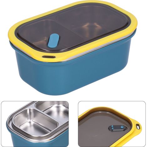 1,2-Liter-Bento-Box aus Edelstahl, doppelwandig, auslaufsicher, versiegelt, Aufbewahrungsbox für Lebensmittel, ideal für Schulpicknicks (Blau) (1/5)