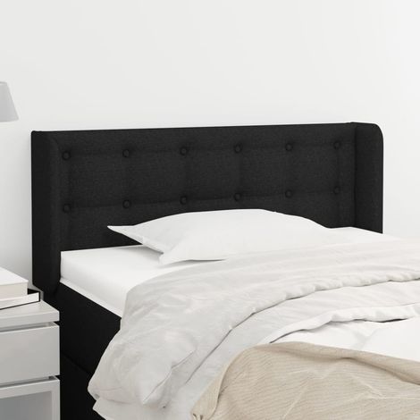 Tête de lit avec oreilles Design industriel - Pour Lit adulte - Noir 93x16x78/88 cm Tissu Chic-795148 (1/5)