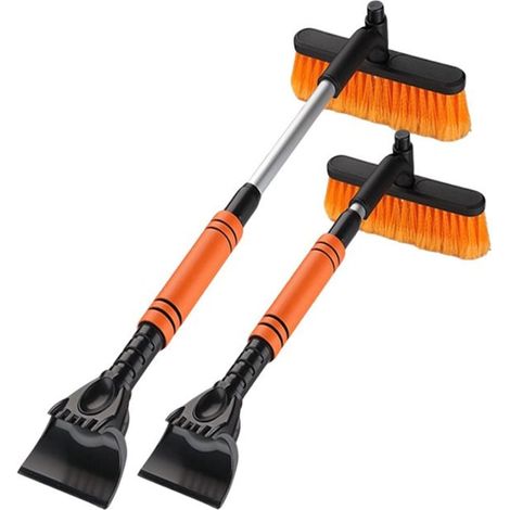 Pelle à neige télescopique multifonctionnelle, brosse pour voiture pour enlever la glace et la neige, double tête en alliage d'aluminium (1/5)