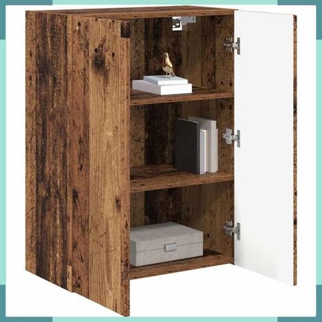 892367 Meuble TV mural Bois Ancien 59,5 x 31 x 80 cm Bois d'ingénierie (1/5)