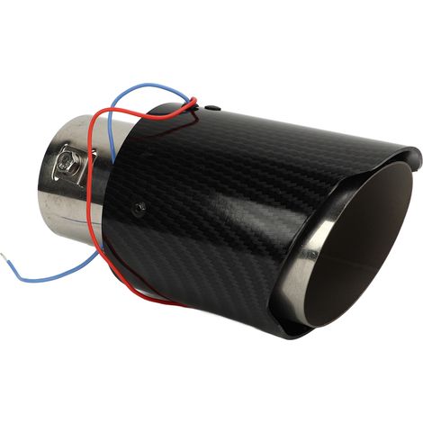Sortie d'échappement avec feux LED bleus, modification de pot d'échappement de voiture en acier inoxydable et fibre de carbone (1/5)