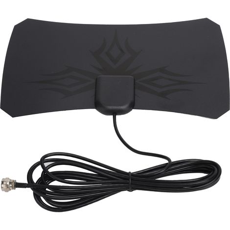 Antenne TV Numérique Intérieure Haute Définition, Réception Puissante 170‑240MHz 470‑860MHz, Noir (1/5)