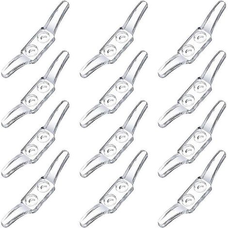Lot de 12 crochets pour rideaux enrouleurs, fixations pour stores-6.4X1.2CM-Transparent (1/3)