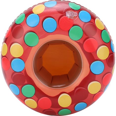 Lot de 10 porte-gobelets gonflables en forme de donut pour fête de piscine, jouet de bain pour enfants (1/5)