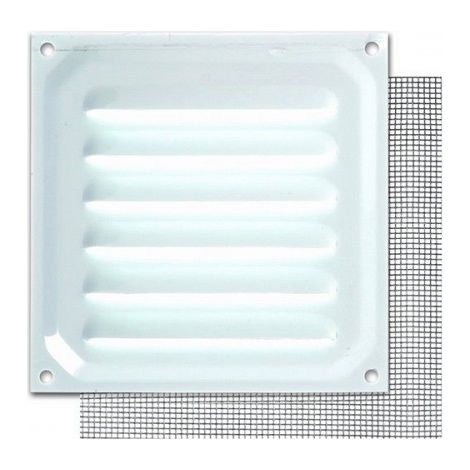 REJILLA 10X10CM CON MOSQUITERA LACADO BLANCO - BRINOX